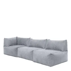 icon Tetra Fine Cord Charcoal Grey Modular Sofa Set (3 individual sections) - Combination Three