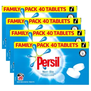 Persil Non-Bio Tablet Laundry Detergent, 20 Washes, 1.2kg, 4Pk