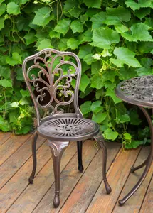 Set of 2 Garden Chairs TRIORA Metal Brown