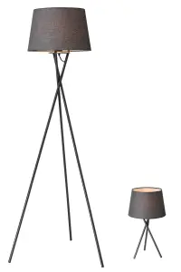 GoodHome Gooban Matt Black Floor & table lamp