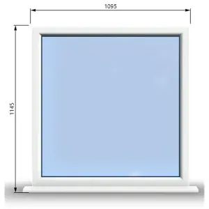 1095mm (W) x 1145mm (H) PVCu StormProof Window - 1 Non Opening Window - Toughened Safety Glass - White