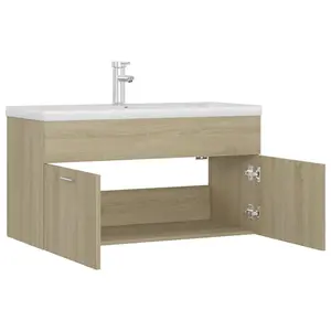 Berkfield Sink Cabinet with Built-in Basin Sonoma Oak Engineered Wood