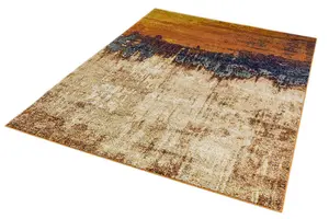 Orange Funky Modern Easy to Clean Abstract Rug For Dining Room-160cm X 230cm