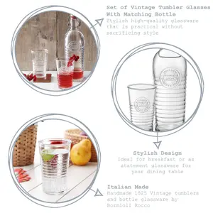 Bormioli Rocco 5 Piece Officina 1825 Swing Bottle & Glasses Set