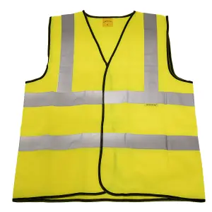 Sealey Hi-Vis Waistcoat Vest Site Road Use Garage Workshop Yellow X-Large 9804XL