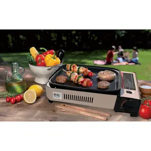 Portable Camping Gas Grill BBQ with Grill Pan Grill Plate and Lid Butan Outdoor Stove