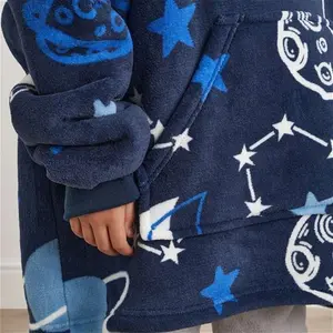 Dreamscene Space Print Hoodie Blanket, Kids - Navy