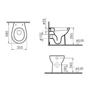 Vitra Layton back to wall pan and seat pack