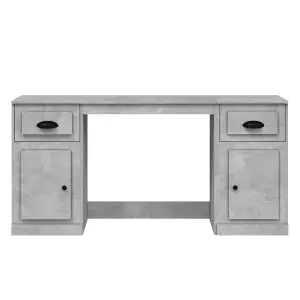 Berkfield Desk with Cabinet Concrete Grey Engineered Wood