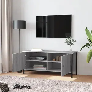 Berkfield TV Cabinet with Doors Grey Sonoma 102x35x45 cm Engineered Wood