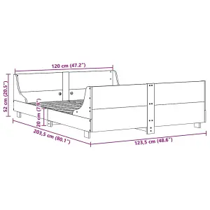 Berkfield Bed Frame without Mattress Wax Brown 120x200 cm Solid Wood Pine