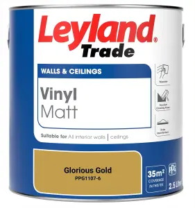 Leyland Trade Vinyl Matt Walls & Ceilings Emulsion Paint Glorious Gold (PPG1107-6) 2.5L