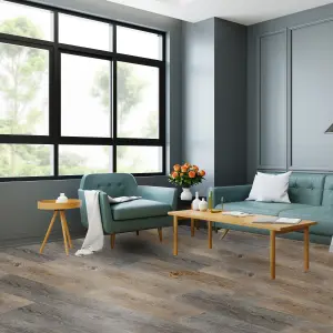 GoodHome Poprock Pecan Wood effect Self-adhesive Vinyl plank, 1.11m²