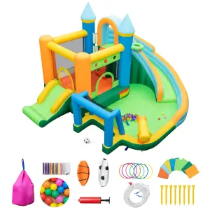 Costway Inflatable Water Slide Blowup Water Park Wet Dry Combo Bounce House