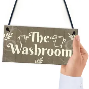 Red Ocean The Washroom Shabby Chic Novelty Bathroom Toilet Signs And Plaques Sign For Door Bathroom Decor