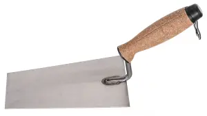 Toolty Bucket Trowel with Cork Handle 180mm Grinded Carbon Steel for Brickwork and Plastering Rendering Masonry DIY