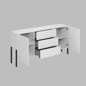 Sleek Yukon 26 Sideboard Cabinet 1840mm in White - Contemporary Storage Unit H900mm D400mm