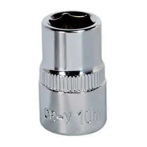 Sealey WallDrive Socket 10mm 3/8" Square Drive Fully Polished Finish Tool SP3810