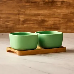 Share Square Bowls (Set of 2) Green