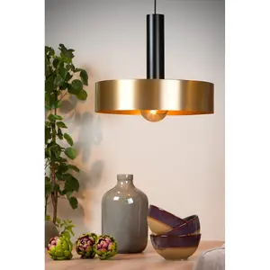 Lucide Giada Retro Pendant Light 50cm - 1xE27 - Matt Gold, Brass