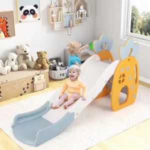 COSTWAY Freestanding Kids Slide Indoor Foldable Kids Slide with Climber