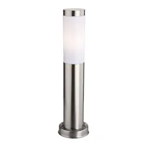 Luminosa Plaza 1 Light Small Bollard Post Stainless Steel IP44, E27