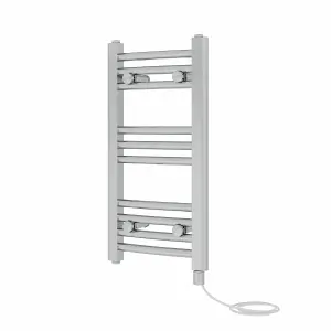 Rinse Bathrooms Electric Heated Towel Rail Curved Chrome Bathroom Towel Radiator 600x300mm - 200W