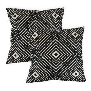 Gardenwize Pair of Outdoor Garden Sofa Chair Furniture Scatter Cushions- Aztec Diamond