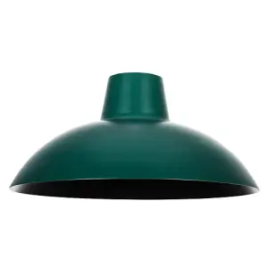 Industrial Retro Designed Matt Forest Green Curved Metal Ceiling Pendant Shade