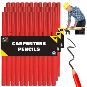 SOL 36pk Work Pencils for Builders, Carpenters Pencils for Marking, Electrician, Tradesman, Joiners Pencil, Construction Pencil, B