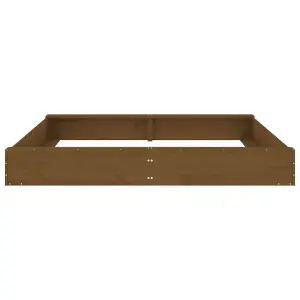 Berkfield Sandbox with Seats Honey Brown Square Solid Wood Pine