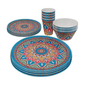 16pcs Melamine Dinnerware Set, Moroccan Design