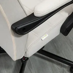 Vinsetto High-Back Home Office Chair with Adjustable Height and Footrest, White