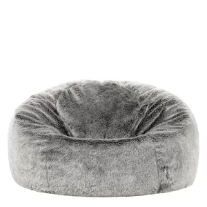 icon Fluffy Giant Bean Bag Chair Adult - Grey with Bean Bag Filling