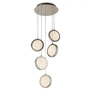 Lavina Multi-Light Chrome LED Pendant