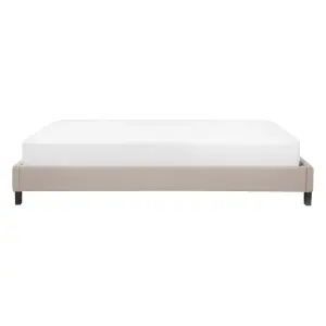 Fabric EU Double Size Bed Beige ROANNE