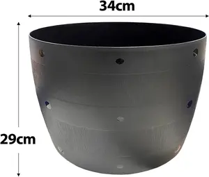 simpa 2PC Black Flexi Half Barrel Plastic Planters.