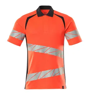 Mascot Accelerate Safe Modern Fit Polo Shirt (Hi-Vis Red/Dark Navy)  (XXXXX Large)