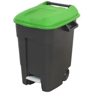 Sealey Refuse/Wheelie Bin with Foot Pedal 100L - Green BM100PG