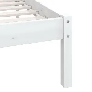 vidaXL Bed Frame White Solid Pinewood 160x200 cm