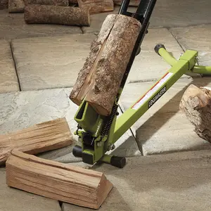 Foot Operated Heavy Duty Log Splitter, Manual Wood Cutter for Splitting & Cutting Timber (Green)