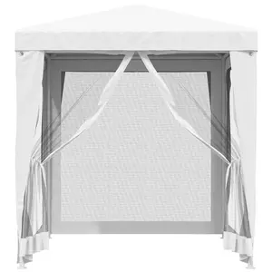 Berkfield Party Tent with 4 Mesh Sidewalls 2x2 m White