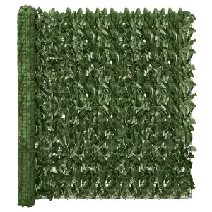 Berkfield Balcony Screen with Dark Green Leaves 400x150 cm