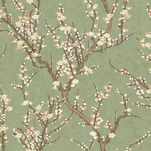 Galerie Spring Blossom Green Wallpaper