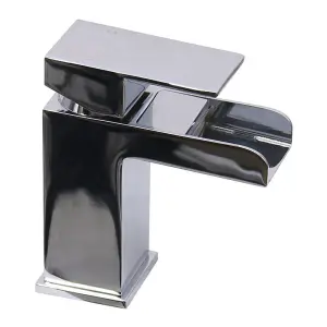 Rinse Bathrooms Modern Bathroom Waterfall Mono Basin Mixer Tap Chrome