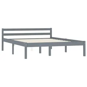 Berkfield Bed Frame Grey Solid Pine Wood 140x200 cm