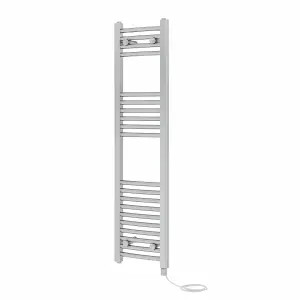 Rinse Bathrooms Electric Heated Towel Rail Curved Chrome Bathroom Towel Radiator 1200x300mm - 600W