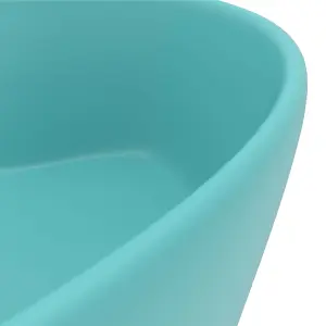 Luxury Wash Basin with Overflow Matt Light Green 36x13 cm Ceramic