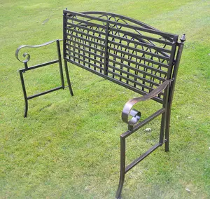 Versailles Folding Metal Garden Bench in Antique Bronze Finish