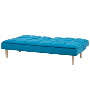 Beliani Traditional Sofa Bed SILJAN Sea Blue